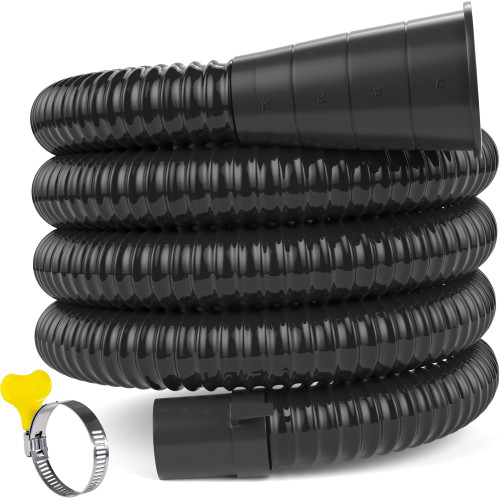 MyLifeUNIT Washing Machine Drain Hose Extension Kit, Universal Washer Drain Hose Fit All Drain Hose, 6.9 Feet (Black)