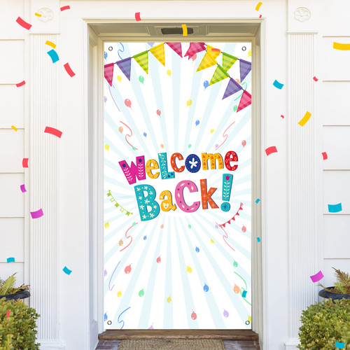 Welcome Back Door Banner, Happy Retirement Party Decorations, Welcome Home Photography Background, Farewell Party Celebration Party Door Cover Decorations