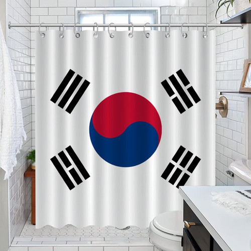 South Korea Shower Curtains State Map Sailor Sailing Bathroom Shower Curtain Sets Home Bathroom Decorations Polyester Fabric Contemporary Shower Curtain for Bathroom with Rustproof Grommet Holes 72x84