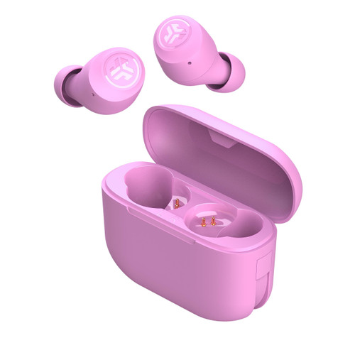 JLab Go Air Pop True Wireless Bluetooth Earbuds + Charging Case | Pink | Dual Connect | IPX4 Sweat Resistance | Bluetooth 5.1 Connection | 3 EQ Sound Settings Signature, Balanced, Bass Boost