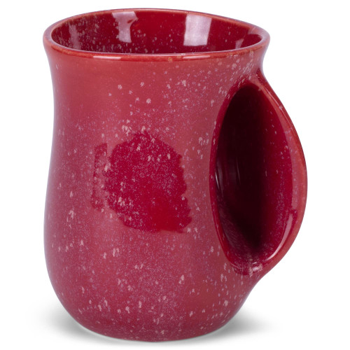 Elanze Designs Reactive Glaze 14 Ounce Ceramic Handwarmer Mug, Maraschino Red