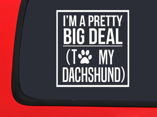 Car Sticker Dog Shirt Dachshund Paw Print Funny Dogs Car Window Decal Sticker White 7 Inch