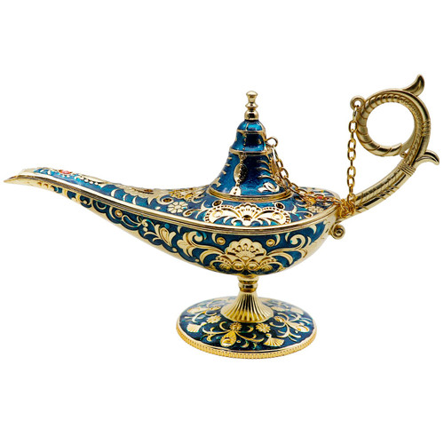 Hsiwto Aladdin Magic Genie Lamps - Magic Genie Light Lamp for Home Wedding Table Decoration Costume Props Lamp Pot & Gift for Party/Halloween/Birthday, Blue