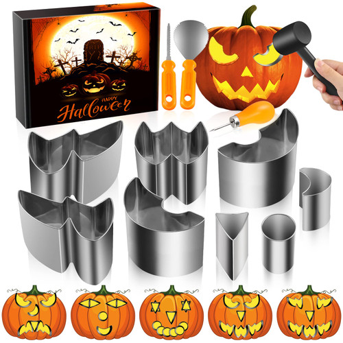 ?2022 NEW? Professional Halloween Pumpkin Carving Kit/Pumpkin Carving Tools/Pumpkin Carving Kit with Stencils for Kids&Adults, Stainless Steel with Hammer for Halloween Decoration Lanterns-12PCS ?2022 NEW? Professional Halloween Pumpkin Carving Kit/Pumpkin Carving Tools/Pumpkin Carving Kit with Stencils for Kids&Adults, Stainless Steel with Hammer for Halloween Decoration Lanterns-12PCS