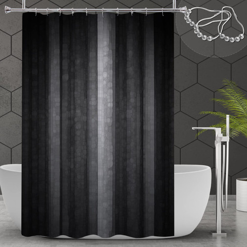 Gibelle Black Grey Shower Curtain Set for Bathroom, Cool Glass Texture Ombre Abstract Modern Fabric Shower Curtain with Hooks, 72 x 72 Gibelle Black Grey Shower Curtain Set for Bathroom, Cool Glass Texture Ombre Abstract Modern Fabric Shower Curtain with Hooks, 72 x 72