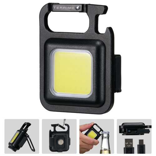 Mini COB Keychain Flashlight, Small Rechargeable Pocket LED Flashlight, 500 Lumens Lightweight Portable Magnetic Flashlight with Bottle Opener, 4 Lighting Modes, for Outdoor Camping Hiking Fishing Mini COB Keychain Flashlight, Small Rechargeable Pocket LED Flashlight, 500 Lumens Lightweight Portable Magnetic Flashlight with Bottle Opener, 4 Lighting Modes, for Outdoor Camping Hiking Fishing