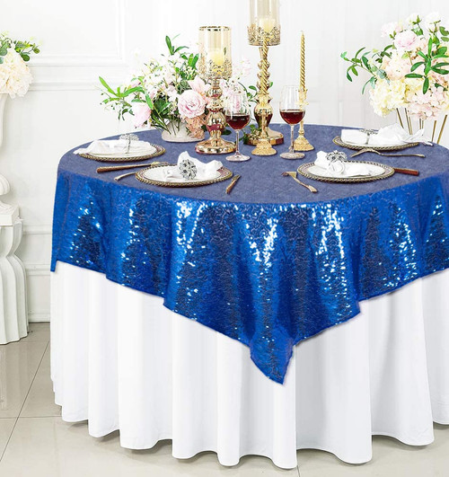 Blue Sequin Tablecloth 72x72-Inch Square Table Cloths Sequin Table Overlay for Round Table Royal Blue Sequin Fabric Tablecloth Cover for Wedding/Party/Bridal Shower/Birthday Decoration Blue Sequin Tablecloth 72x72-Inch Square Table Cloths Sequin Table Overlay for Round Table Royal Blue Sequin Fabric Tablecloth Cover for Wedding/Party/Bridal Shower/Birthday Decoration