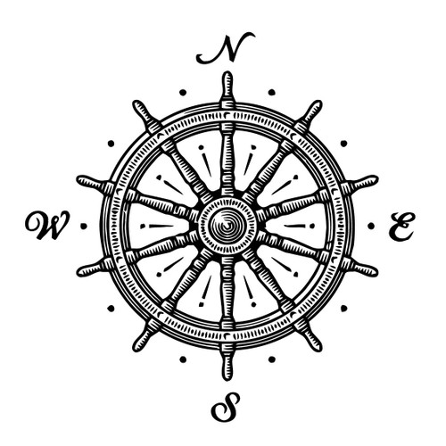 Wall Decals Ship Wheel Nautical Compass Rose Navigate Ship Ocean Sea Wall Vinyl Decal Stickers Bedroom Murals