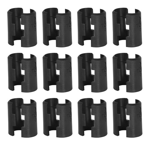 Jamiikury 12 Pairs Wire Shelf Clips, Black Shelf Lock Clips for 1/2 Inch Post Shelving, Plastic Shelving Sleeves Replacements for Wire Shelving System (24 Pack, Black)