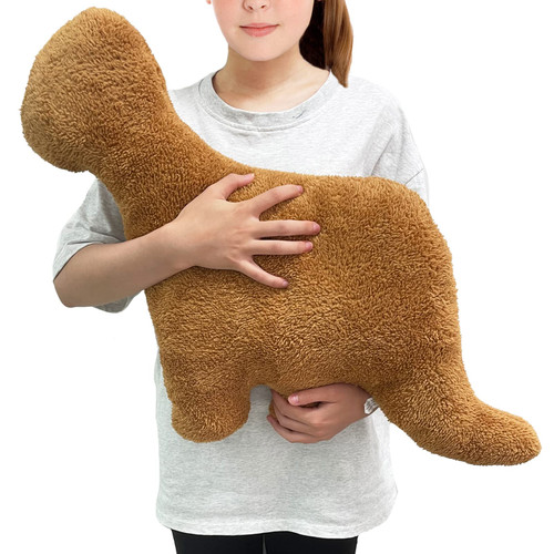 Isaacalyx Large Brontosaurus-24 inch Dino Chicken Nugget Plush, Soft Large Dinosaur Chicken Nuggets Pillow for Birthday Gifts, Dinosaur Theme Party Decorations (Dino-E-Large)