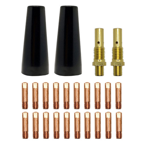Allyearauto 24 PCS Flux Core Gasless Nozzle Tips Kit, Compatible with Lincoln Magnum 100L & Weld-Pak 100HD 125HD 140HD MIG Welder, MIG Eastwood 135/175, Titanium 140, Lotos 140, Tweco Mini and more.