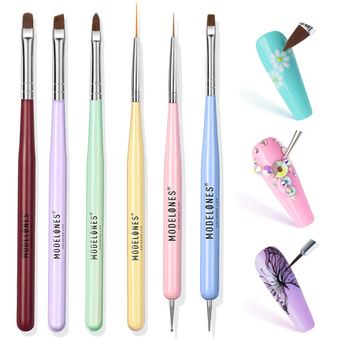 Modelones Nail Art Brushes Set, Nail Art Design Pen Painting Tools with Nail Extension Gel Brush, Nail Polish Brush, Builder Nail Gel Brush, Nail Art Liner Brush, Nail Carved Brush, and Nail Dotting Pen for Gel Polish Manicure Salon DIY at Home Modelones Nail Art Brushes Set, Nail Art Design Pen Painting Tools with Nail Extension Gel Brush, Nail Polish Brush, Builder Nail Gel Brush, Nail Art Liner Brush, Nail Carved Brush, and Nail Dotting Pen for Gel Polish Manicure Salon DIY at Home