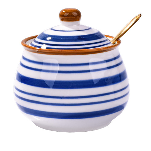 Whitenesser Sugar Bowls with Lid and Spoons, Ceramic Sugar Bowl with Sugar Spoon and Lid for Home and Kitchen