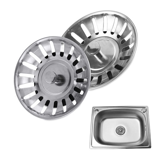 2Pcs Sink Drain Strainer, Sink Stopper, Sink Strainer, Drain Cover, Stainless Steel Kitchen Sink Strainer Drain Stopper Filter Basket Replacement for Standard Drains Universal Style Stopper