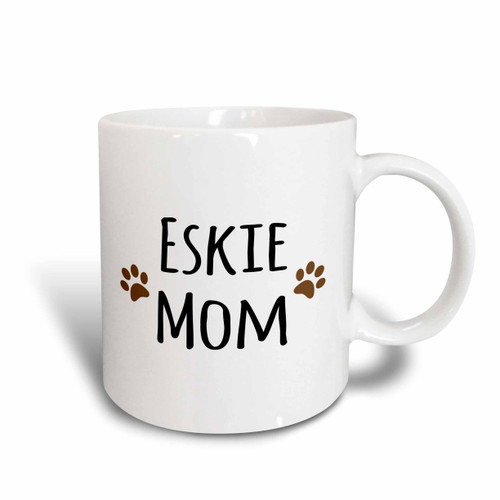 3dRose Eskie Mom Two Tone Mug, 11 oz, Red
