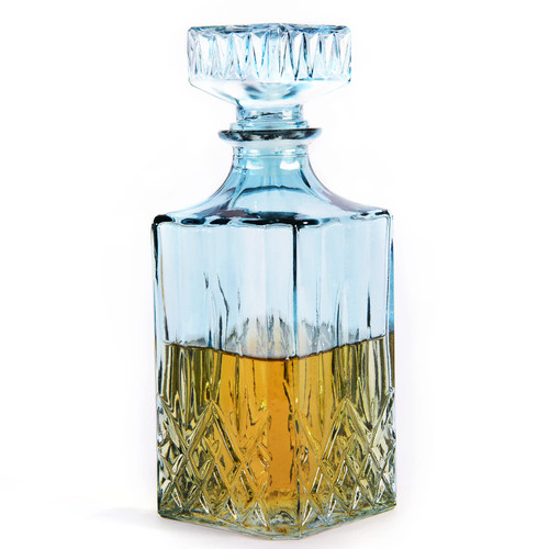 WhatAmug Whiskey Decanter, 33.8oz Liquor Decanter with Airtight Stopper, Arctic Blue Delicate Decanter for Whiskey, Tequila and Brandy, Whisky Gifts for Men, Father's day gift, Birthday, Anniversary
