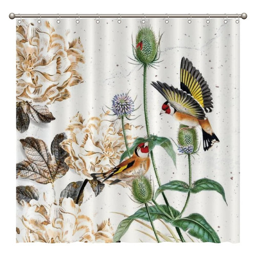 ArogGeld Jungle Bird Shower Curtain Flying Bird Shower Curtains Bathroom Curtains Custom Durable Polyester Fabric Holiday Shower Curtain for Bathroom 72x72 Inches Set with 12 Hooks