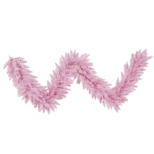 Vickerman 9' Pink Fir Artificial Christmas Garland, Unlit - Faux Fir Christmas Garland - Indoor Seasonal Home Decor