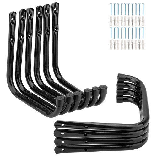 Whrsinlor Garage Storage Hooks, 10 Pack Heavy Duty Ladder Hooks, 6.7Inch/17cm Wall Mount Tool Hanger for Garden Hose, Folding Chair and Bike