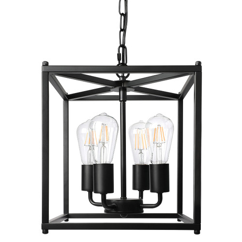 Unicozin 4-Light Black Farmhouse Chandelier, Iron Lantern Pendant Light Rustic Cage Adjustable Height, E26 Base Industrial Hanging Lights for Kitchen Island Dining Room Hallway Foyer Entryway Unicozin 4-Light Black Farmhouse Chandelier, Iron Lantern Pendant Light Rustic Cage Adjustable Height, E26 Base Industrial Hanging Lights for Kitchen Island Dining Room Hallway Foyer Entryway
