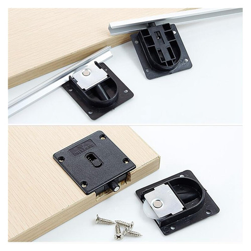 THAELY 4pcs Wardrobe Plastic Plat Home Sliding Door Pulley Black Sliding Door Wheel Cabinet Nylon Pulley Hanging Wheel Wardrobe