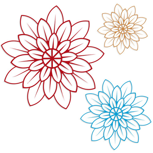 3 Pieces Metal Wall Art Metal Flowers Wall Decor Metal Wall Art Floral Home Decoration for Bedroom Living Room, Bathroom, Kitchen, Outdoor (Blue, Yellow, Red)