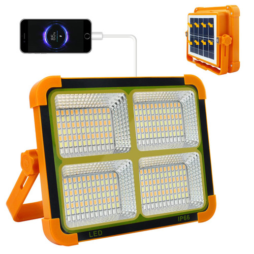 Led Portable Solar Work Light, 100W 10000 LM Battery Rechargeable Emergency Worklight with 4 Light Modes Flood Light for Power Failure, Car Repair, Camping, Construction Job Site Led Portable Solar Work Light, 100W 10000 LM Battery Rechargeable Emergency Worklight with 4 Light Modes Flood Light for Power Failure, Car Repair, Camping, Construction Job Site