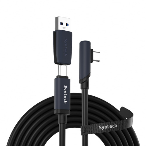 Syntech Link Cable Compatible with Meta/Oculus Quest 2 Accessories and PC/Steam VR, 16FT Upgraded Type C Cable with USB 3.0 Adapter, High Speed Data Transfer Charging Cord for VR Headset, Black