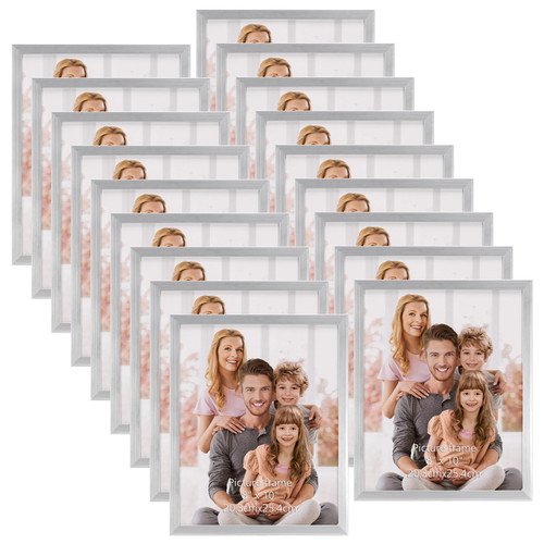 WIFTREY 8x10 Silver Picture Frame 18 Pack, Multi Photo Frames 8 by 10 Bulk for Wall Hanging or Tabletop Display