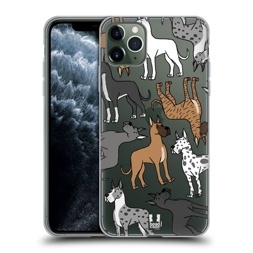 Head Case Designs Great Dane Dog Breed Patterns 2 Soft Gel Case and Matching Wallpaper Compatible with Apple iPhone 11 Pro Max