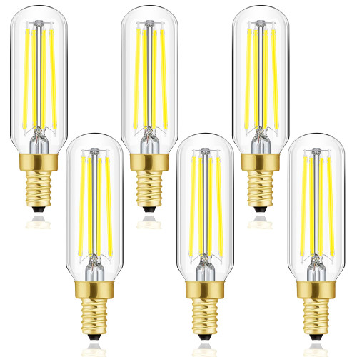 Dimmable T6 LED Bulbs, 8W E12 Edison Light Bulbs Cool White 5000K,800lm, 100W Candelabra Incandescent Bulbs Equivalent Vintage LED Filament Edison Candle Bulb with Decorative, 6Pack