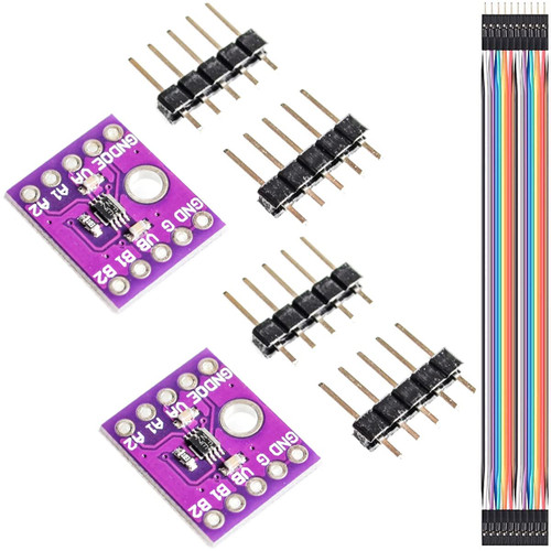 DKARDU 2 pcs TXS0102 2 Bit Bidirectional Voltage Level Converter 2-Way Level Conversion Board Module I2C IIC Switch with Dupont Cable