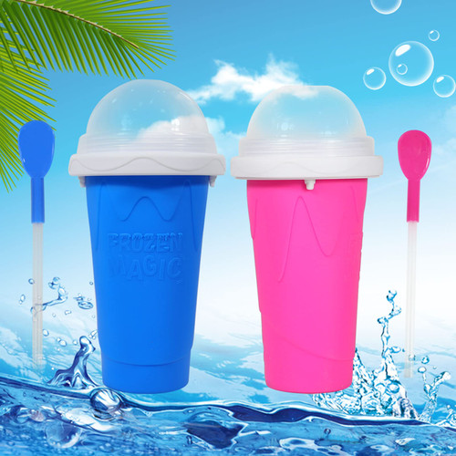 Slushy Maker Cup Squeeze Cup Slushy Maker Frozen Squeeze Cup Homemade Smoothie Cup Ice Cream Maker for Cola or Juice (Red + Blue) Slushy Maker Cup Squeeze Cup Slushy Maker Frozen Squeeze Cup Homemade Smoothie Cup Ice Cream Maker for Cola or Juice (Red + Blue)