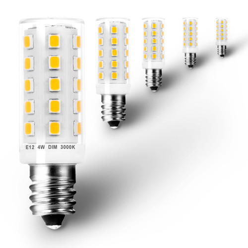 Ziomitus Dimmable E12 C7 Candelabra Led Light Bulbs 4W, E12 25W-40 Watt Halogen Equivalent, 3000k Warm White T6 Small Base 120V E12 Led Bulbs for Ceiling Fan Light Salt Lamp,450lm(5Pack) Ziomitus Dimmable E12 C7 Candelabra Led Light Bulbs 4W, E12 25W-40 Watt Halogen Equivalent, 3000k Warm White T6 Small Base 120V E12 Led Bulbs for Ceiling Fan Light Salt Lamp,450lm(5Pack)