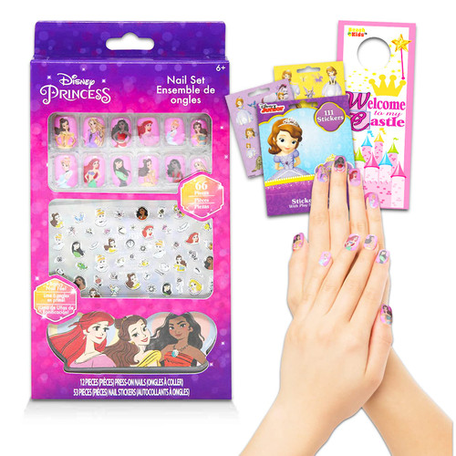Disney Princess Nail Art Stickers Set for Girls, Kids - Bundle with 66 Disney Stick On Nails and Stickers for Party Supplies and Goodie Bags with Stickers and More (Disney Princess Gifts). Disney Princess Nail Art Stickers Set for Girls, Kids - Bundle with 66 Disney Stick On Nails and Stickers for Party Supplies and Goodie Bags with Stickers and More (Disney Princess Gifts).