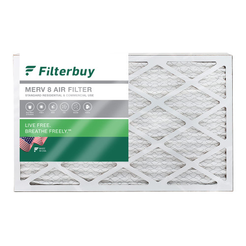 Filterbuy 16x25x1 Air Filter MERV 8 Dust Defense (1-Pack), Pleated HVAC AC Furnace Air Filters Replacement (Actual Size: 15.50 x 24.50 x 0.75 Inches)