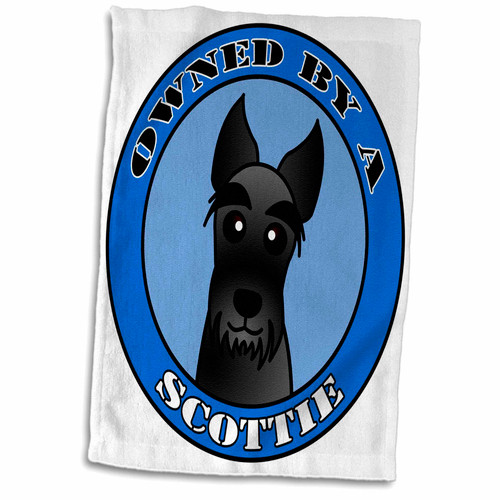 3dRose Janna Salak Designs Dogs - Owned by a Scottie Dog - Blue - Towels (twl-57175-1) 3dRose Janna Salak Designs Dogs - Owned by a Scottie Dog - Blue - Towels (twl-57175-1)