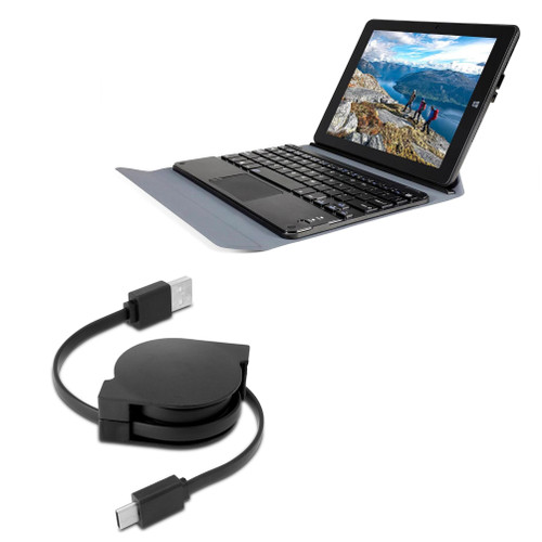 BoxWave Cable Compatible with Tibuta Windows 11 Tablet W100 (8.9 in) - miniSync - USB-A to USB Type-C, Retractable Cable - USB-A to USB Type-C for Tibuta Windows 11 Tablet W100 (8.9 in)