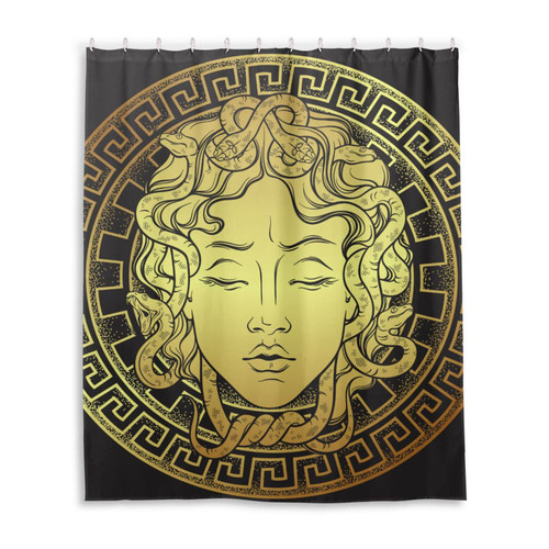 Tarity Black Shower Curtain Waterproof Fabric Shower Curtains for Bathroom with 12 Thicken Hooks Polyester Washable Shower Curtain Set Long Cloth Bath Shower Bathtub Curtains Bathroom Decor,60x72in