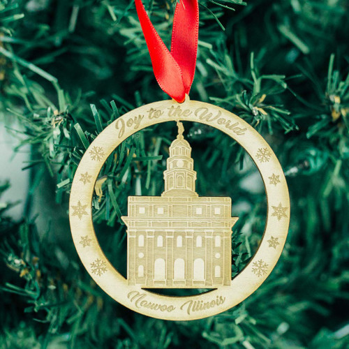 LDS Nauvoo Temple Ornament - Wood