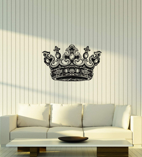 Vinyl Wall Decal Crown's King Queen Sign Kingdom Room Stickers Mural Large Decor (g4609) Black Vinyl Wall Decal Crown's King Queen Sign Kingdom Room Stickers Mural Large Decor (g4609) Black