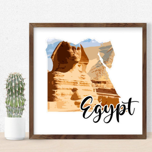 Inspirational Framed Wood Sign Plaque Egypt Home Decoration for Cottage Distressed Country Wood Signs Skyline Picture City Painting Laundry Wall Decor Sign Gift 12x12in