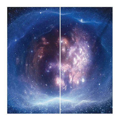 Outer Space Blackout Curtain, Outer Space Nebula Gas Cloud and Star Clusters Universe Cosmos Astronomy Art, Sound Absorbing Blackout Curtains for Dining Room/Party Decor, W52 x L63 Inch Navy Purple