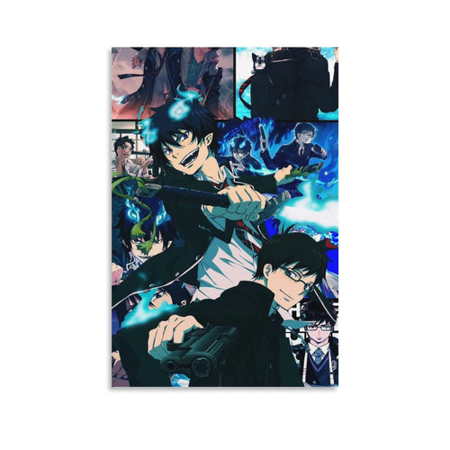ZGDL Blue Exorcist Anime Poster Okumura Rin and Okumura Yukio Canvas Art Poster and Wall Art Picture Print Modern Family Bedroom Decor Posters 08x12inch(20x30cm)