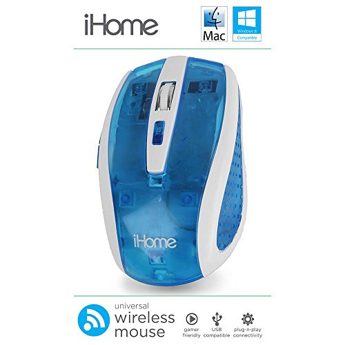 iHome by Lifeworks Technology IH-M2100N Translucent Wireless Optical Mouse (Blue)