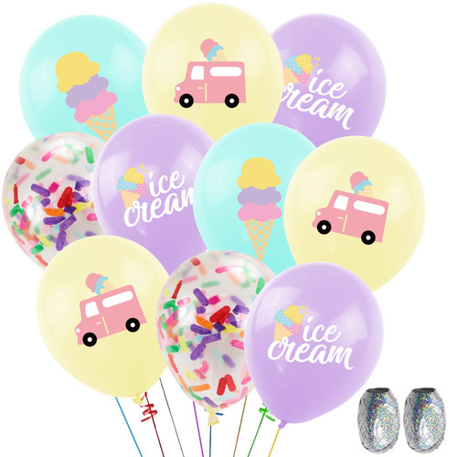 UTOPP 50pcs Ice Cream Party Balloons Decor, 12In Latex Confetti Ice Cream Cone Truck Printed Balloons Kit for Ice Cream Themed Baby Shower Wedding Kids Sweet Summer Ice Cream Birthday Party Supplies UTOPP 50pcs Ice Cream Party Balloons Decor, 12In Latex Confetti Ice Cream Cone Truck Printed Balloons Kit for Ice Cream Themed Baby Shower Wedding Kids Sweet Summer Ice Cream Birthday Party Supplies