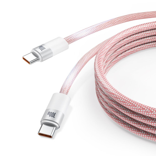 LUFOEVER USB C to USB C Cable 6FT Nylon Braided USBC to USBC Cable 100W 5A USB 2.0 C to C Type Fast Charging Cable for MacBook Pro 2020, Ipad Pro 2020, Ipad Air 4, Samsung Galaxy S23+/S23 Ultra Pink