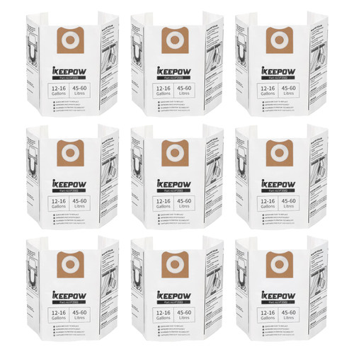 iKEEPOW VF3502 Shop Vac Bags Compatible with Ridgid Wet Dry Vacuum, 12-16 Gallon Bags, Replacement Fiter Bags Accessions, 23743 VF3502 High Efficiency Dust Bags (9 Pack) iKEEPOW VF3502 Shop Vac Bags Compatible with Ridgid Wet Dry Vacuum, 12-16 Gallon Bags, Replacement Fiter Bags Accessions, 23743 VF3502 High Efficiency Dust Bags (9 Pack)