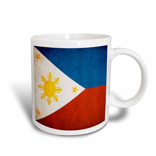 3D Rose Philippines Flag Two Tone Ceramic Mug, Red