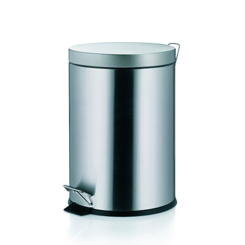 Kela 18172 Pedal Trash Can, Stainless Steel, Size: Diameter 6.7 x Height 10.0 inches (17 x 25.5 cm), Pedal Bin 3L, Stainless Steel Mat